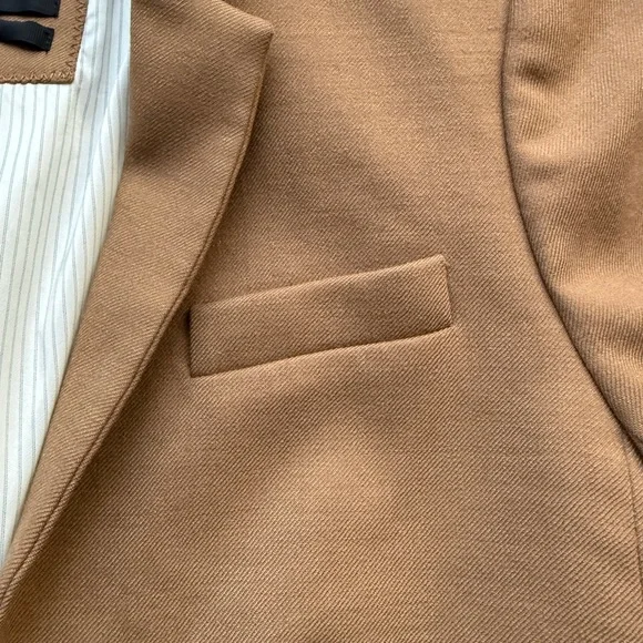 J Crew Women’s Camel Brown Stand Collar Regent Wool Blazer Jacket - Size 2 - Picture 9 of 9